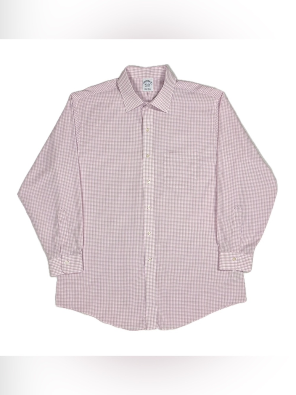 Brooks Brothers 1818 Regent Supima Cotton Pink Check‎ Button Up Shirt Mens 17-33